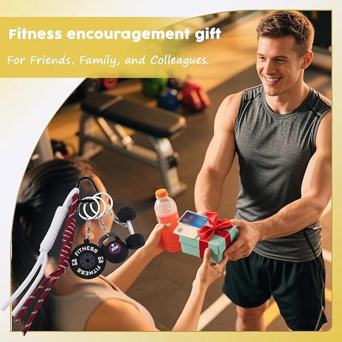 Fitness Gym Keychain Mini Dumbbell Weight Plate Sport Bottle Charm Motivational Gift for Gym Lovers Coaches Women Men