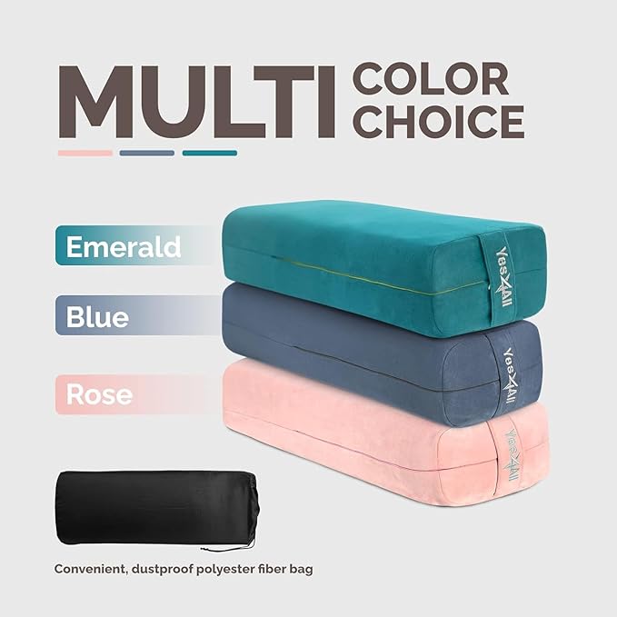 Yes4All Triple-Layer Sponge Yoga Bolster Pillow for Restorative Yoga & Meditation - Versatile Yoga Support Pillow, Balance & Poses Modification
