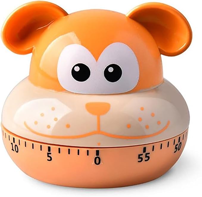 60 Minute Mechanical Kitchen Timers Cute Cartoon Animal Shape Mini Countdown Timer for Teachers Classroom Kids Homework Reading Adults Cooking Office (Dog)
