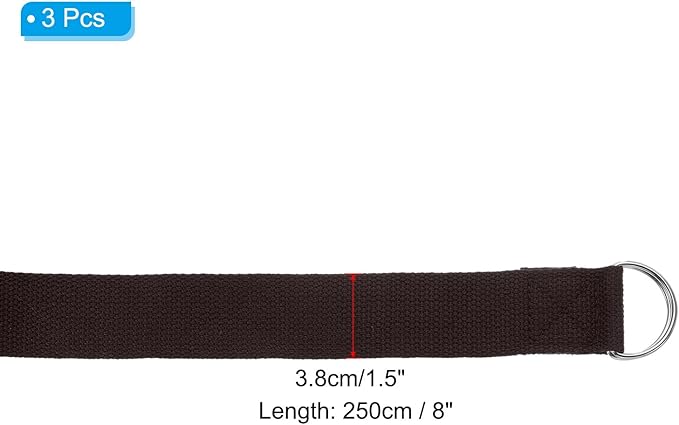 PATIKIL Yoga Strap for Stretching Cotton Yoga Belt with Adjustable Metal D-Ring Buckle Stretch Band for Fitness Pilates