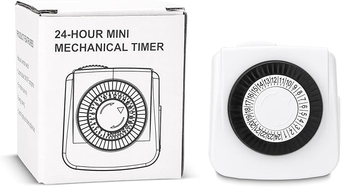 Baomain 2-Pack Indoor Timers Plug Mechanical 2 Prong 24-Hour Mini Lamp Timers, BND-60/U44 for Electrical Outlets, Fish Tank, ETL Listed