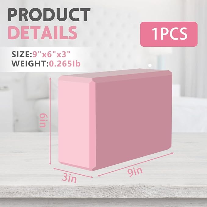 9"x6"x3" Yoga Blocks, Soft Non-Slip Surface Premium Foam Blocks, Supportive, Lightweight, Odor Resistant, Yoga Accessories for Pilates Meditation General Fitness Stretching Toning