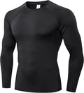 SPVISE 1 or 3 Pack Men's Compression Shirts Long Sleeve Workout Gym T-Shirt Running Top Cool Dry Sports Baselayer Undershirts
