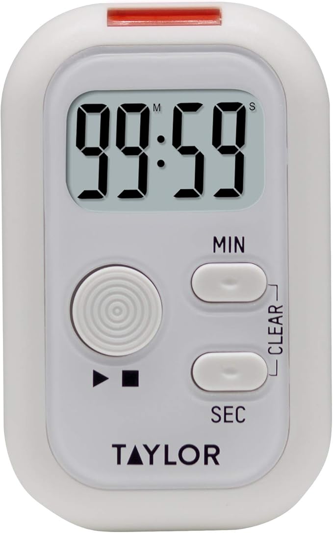 Taylor Multi-Alert (Sound, Light, Vibration) Digital Timer, Standard, White
