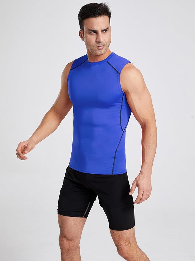 4/5/6 Pack Athletic Sleeveless Shirts for Men Workout Tank Tops Compression Tank Top Gym Muscle Shirts for Running