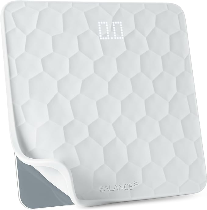 Greater Goods Designer Bathroom Scale: Non-Slip Silicone Cover, Hidden LED Display, Spot-On Precision, 400 lb Capacity