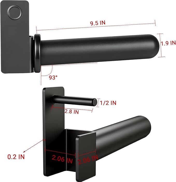 Weight Plate Holder for Squat Rack and Power Rack, 3"x3" Rack Attachments fit Olympic 2 Inch Plates, Gym Plate Storage Rack (2 Inch Rounded End)