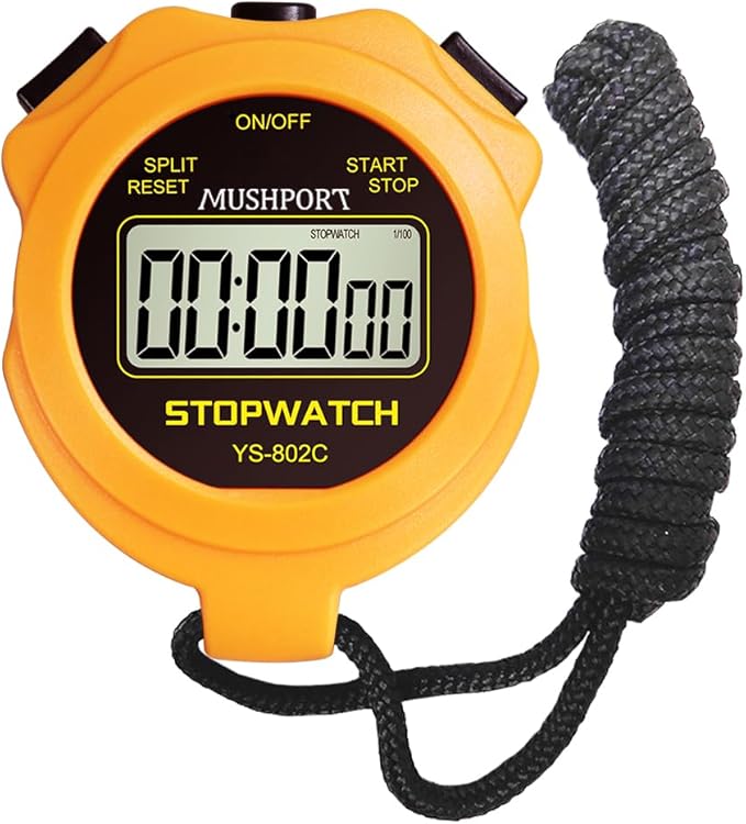 Stopwatch Timer Only Stopwatch Mode, ON/Off Silent Large Display Simple Operation, Without Clock Date Countdown, Digital Stop Watch for Sports Kids Coaches, Orange