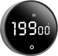 Digital Kitchen Timer - Magnetic 199-Minute Countdown Countup Timer with Large LED Display,Volume Adjustable, Visual timers for Cooking,Gym,Meeting,Classroom,Study,Work,Outdoor Activities,Black