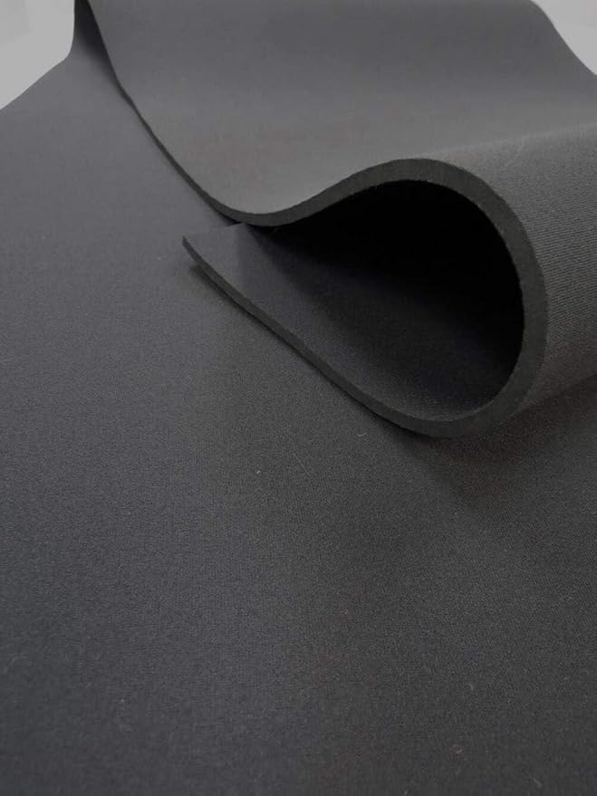 Neoprene Bonded Sponge Waterproof Wetsuit Fabric Black 1MM, 2MM, 3MM, 4MM, 5MM Thick Sold by The Foot (5MM)