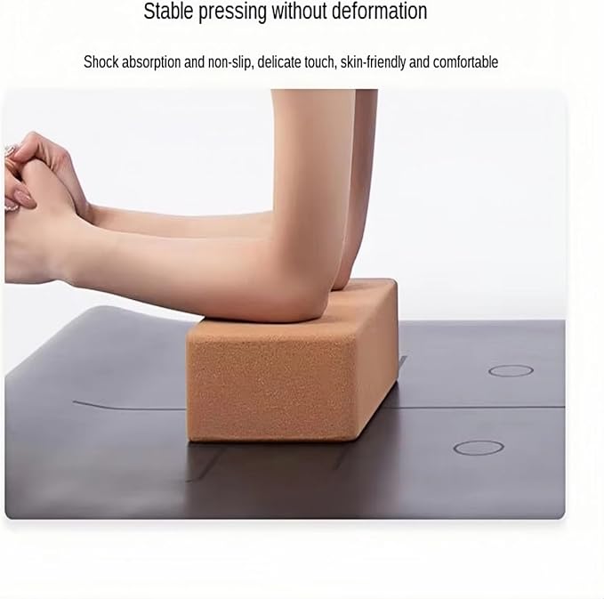 Yoga Block - Fine-Grain Cork Block, Yoga Equipment, Home Gym Accessory, Pilates Tool, Lightweight for Travel, Extra Firm Workout Accessory with Comfortable Edges