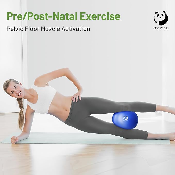Slim Panda Pilates Ball, 9 Inch Small Exercise Ball, Anti Burst Mini Yoga Ball for Stability, Workout, Barre, Core Strength, Physical Therapy, Balance, Stretching