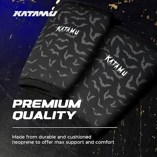 Katamu Premium Weightlifting, Powerlifting, Squats, Athletic and Fitness Knee Support Sleeve | Knee Sleeve for Men and Women | Batman, Large