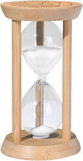 Mini Sand Timer 2 Minute, Hourglass 2 Min,Wood Sandglass,Bamboo Sand Clock- Decorative Timer for Classroom,Baking,Game,Desk Decor & Gift,White