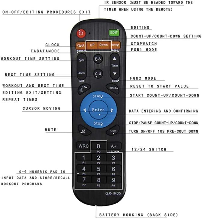 GX-IR05 Remote Controller Multifunctional LED Digital Timer Gym Fitness Timer Remote Control