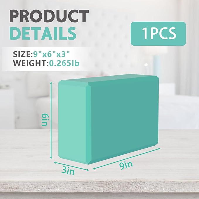 9"x6"x3" Yoga Blocks, Soft Non-Slip Surface Premium Foam Blocks, Supportive, Lightweight, Odor Resistant, Yoga Accessories for Pilates Meditation General Fitness Stretching Toning