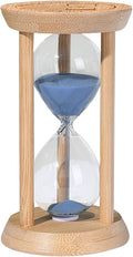 Wood Sand Timer, 10 Minute Sandglass Timer, Bamboo Hourglass 10 Min, Unique Sand Clock, Sand Watch, Unbreakable Sandglass Blue