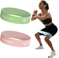 Latex Free Hypoallergenic Silicone Resistance Loop Bands - Non-Slip Glute Booty Elastic Bands for Women, Multiple Packs & Resistance Levels for Home Gym Yoga Pilates Workout & Stretching