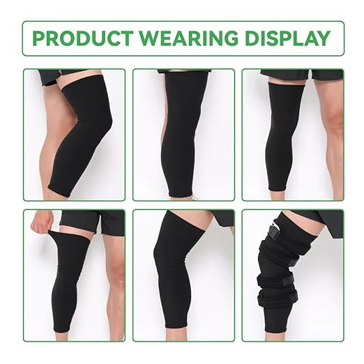 Orthomen 2 Pcs Knee Brace Undersleeve for Knee Support, Circulation Improvement & Pain Relief Knee Brace, Comfortable Knee Sleeve to Protects Skin from Abrasions and Irritations, Breathable Leg Sleeves for Men & Women (L)