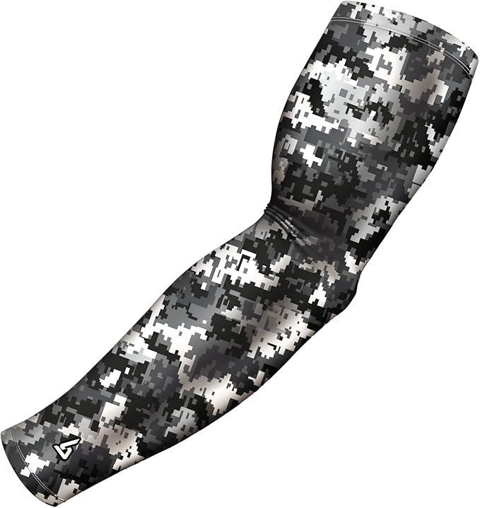 B-Driven Sports Pro Fit Compression Arm Sleeve for Men Women & Youth, Basketball Baseball Football, Single Digital Designs