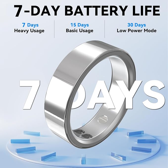 Smart Ring for Women Men,Sleep Tracking Wearable,Fitness Tracker Ring with Step/Heart Rate/Blood Oxygen/Distance/Calorie,Clock Vibration,No Subscription Fee,5ATM Waterproof, iOS&Android(Gold 12)