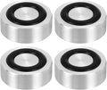 uxcell M8 Thread 20mm / 0.8" Dia 12mm Thick Aluminum Circle Disc Glass Top Adapter 4pcs Round Solid Table Feet Pad Plate Hardware with Anti-Slip Rubber Ring