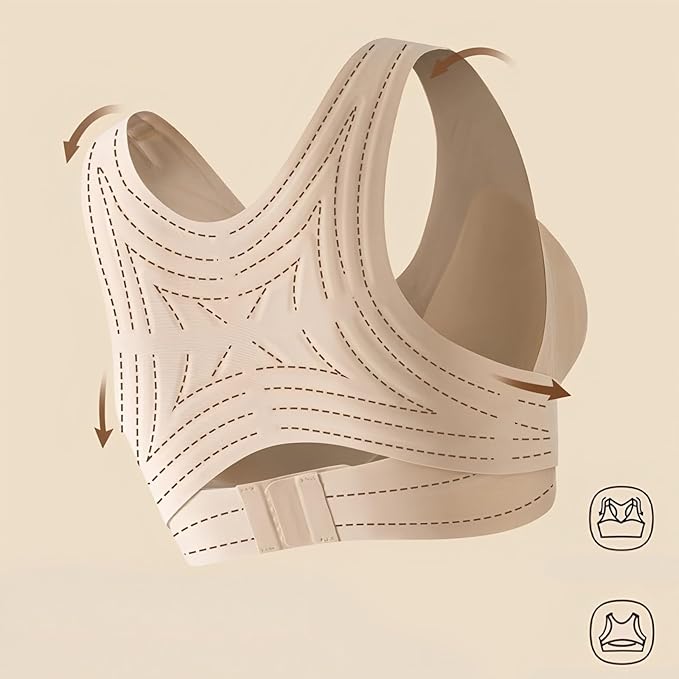 Posture Bras for Women Front Closure Cross Back Wireless Posture Corrector Bra Support Push Up No Underwire Bralettes 2026