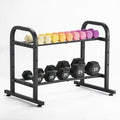 2-Tier Heavy Duty Dumbbell Rack, 180 Lbs Per Shelf Capacity, Adjustable Width Height Stand for Large Hex Dumbbells, Home Gym & Garage Storage (Rack Only)