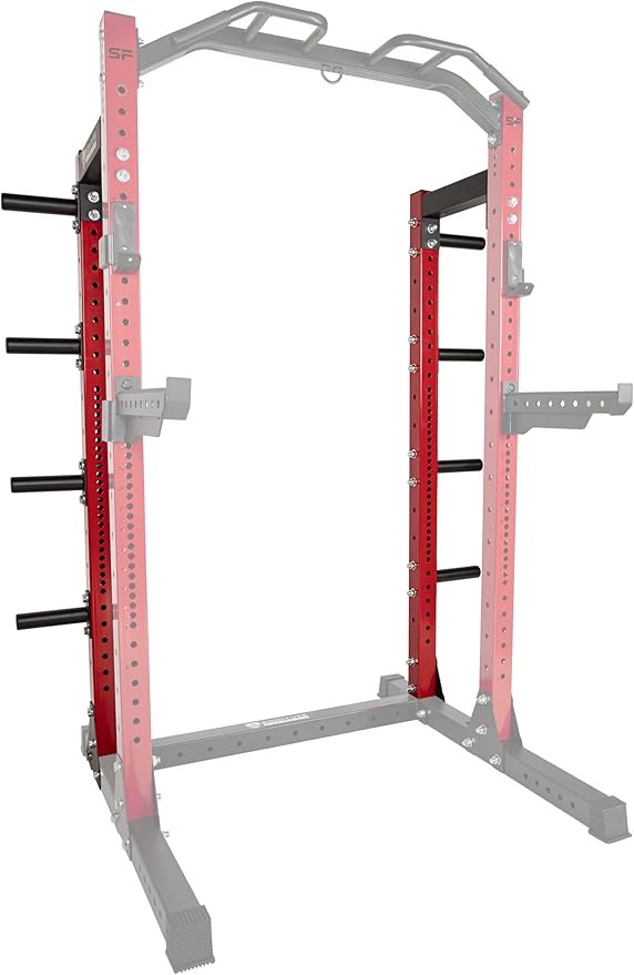 Signature Fitness Fitvids SF-SS1 1 – 000 Pound Capacity 3” x 3” Power Rack Squat Stand – Half Rack Convert Kit – Black