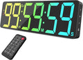 VOCOO 15.7" Large Digital Wall Timer with 99H Countdown, Count Up, Clock and Remote Control, 18 Colors RGB Wall Clock for Office, Home Decor, Kitchen, Living Room, Gym, Classroom