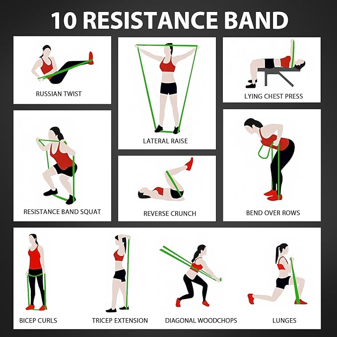 LEEKEY Resistance Bands, Exercise Bands with Bag, 5-85LB Home Strength Bands for Working Out, Travel, Gym Room, Physical Therapy - USA Original Patent