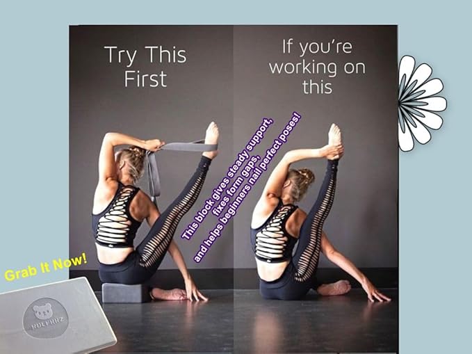 Premium Yoga Blocks - Non-Latex EVA Foam with Non-Slip Grip & Beveled Edges - Multiple Colors Available - Ideal for Yoga, Pilates, Meditation - Boost Stability, Balance and Deep Stretching