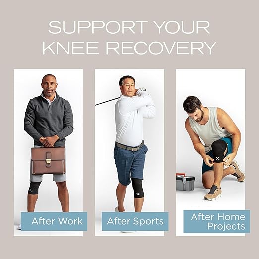 NUFABRX Medicine-Infused Pain Relieving Knee Compression Sleeve for Men & Women with Knee Pain, Arthritis, Tendonitis, and Joint Pain