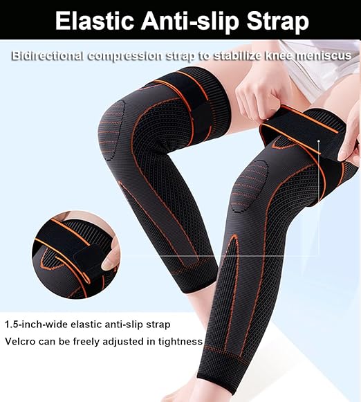 SUJAYU 2 Pack Knee Wraps for Pain Relief Women Men, Knee Compression Sleeve for Men Women, Compression Knee Brace for Arthritis Pain and Support (Black, X-Large)