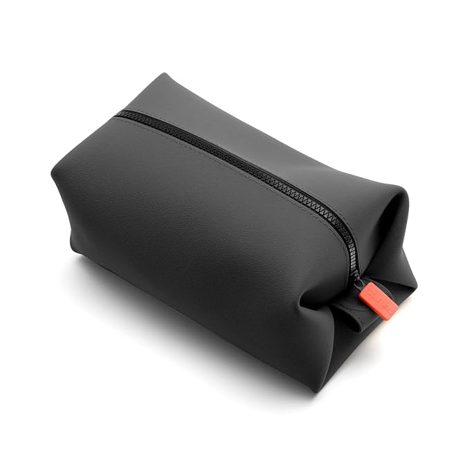 TOOLETRIES The Koby Dopp Kit - Silicone Toiletry Organizer, Bathroom Travel Bag - Heavy-Duty Zipper, Leak Resistance, Easy to Clean - 9" x 4.5" x 4.5" - Charcoal