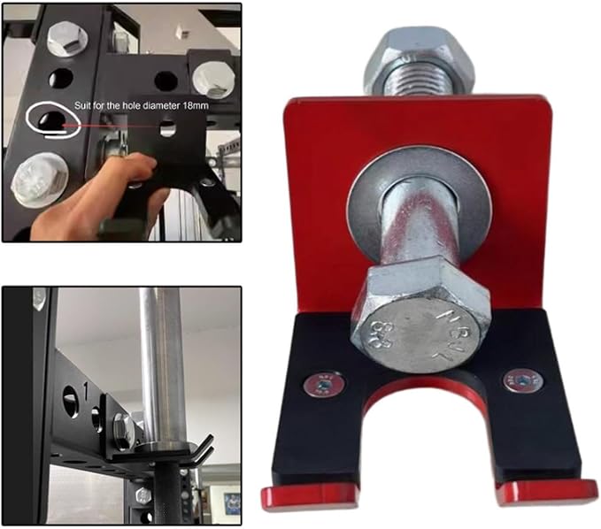 Yiju Barbell Holder Barbell Hanger for Power Rack for Curl Bar for 18mm Hole Fitness Equipment Accessory Garage Gym Bar Hanger
