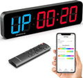 15.2" Gym Timer, Large Digital Gym Clock Wall with App & Remote Control, Customizable LED Colors, Count Down & Up, Stopwatch, Digital Timer for Fitness Classroom Home Garage Outdoor