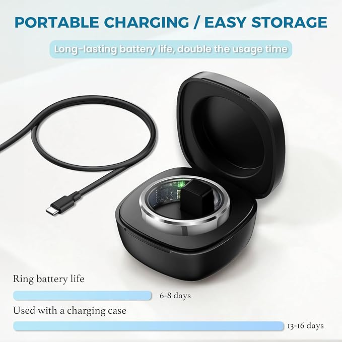 Smart Ring for Women Men Fitness Tracker with Blood Pressure,Heart Rate,Sleep Monitoring,Step Counting,for iPhone and Android,Waterproof smart blood pressure monitor,No Subscription Fees (silver 11)