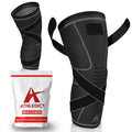 ATHLEDICT Knee Brace Compression Sleeve with Strap for Best Support & Pain Relief for Meniscus Tear, Arthritis, Running, Basketball, MCL, Jogging and Recovery for Men & Women (Black, Medium)