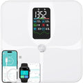 Lepulse Smart Scale for Body Weight with BMI Body Fat Muscle Mass, Weight Scale 4.68" Large Display with Trend, High Accurate 22 Body Composition Scale with Heart Rate, Bathroom Scale with App, White