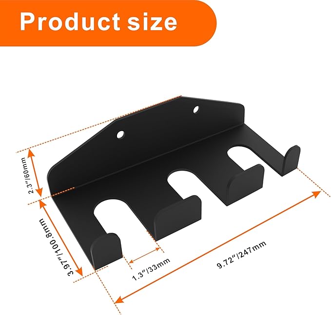 Olympic Barbell Hanger Barbell Rack Garage Gym Bar Wall Rack,Wall Mount Barbell Storage Holder Olympic Bar Hanger, Holds Under 33mm Bar Size