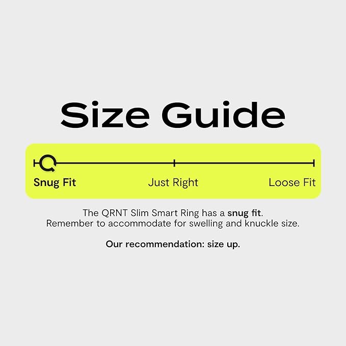 QALO QRNT Slim Smart Ring – Snug Fit – Size Up – Water-Resistant Titanium Fitness Tracker, Tracking for Sleep, Steps, HRV, Women’s Health, No Subscription Fee, iOS & Android Compatible (Gold, 11)