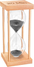 20 Minute Sand Timer, 20 Min Wood Small Hourglass Timer, Black Sand Clock, Wooden Hour Glass for Classroom, Sandglass, Reloj De Arena Decorativo, Home, Office, Game, Gift