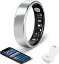 Smart Ring - Free Heart Rate SpO2 Sleep Tracker | No Subscription | IP68 Waterproof Fitness Tracker | 24/7 Activity Monitor | Step Counter & Stress Tracking | Sleep & Workout (Silver, 12)