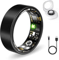 FKGZJF Smart Ring for Women Men, Fitness Ring with Heart Rate, Blood Oxygen, HRV, Stress, Sleep Tracker, Step Tracker, No Subscription Fee, lP68 Waterproof Smart Ring for iPhone & Android (Black 11#)