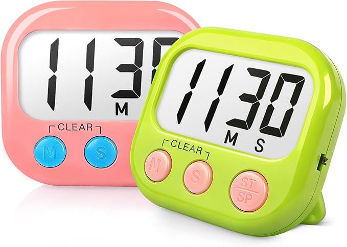 Classroom Timers for Teachers Kids Large Magnetic Digital Timer Teacher Supplies 2 Pack-Green Pink