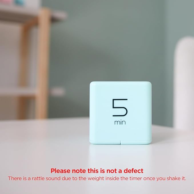 mooas Cube Timer (Mint), Flip Timer Productivity Timer, Time Management, Block Timer Kids Cube Timer Kitchen Timer Desk Timer for Studying Workout Classroom 1, 3, 5, 10 min Timer Setting