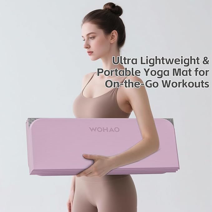 7-Fold Yoga Mat 70"x24" - 1/2 Inch Thick Folding Exercise Mat, Compact Non-Slip TPE Mat for Travel, Storage, Yoga & Home Gym, Lightweight & Portable