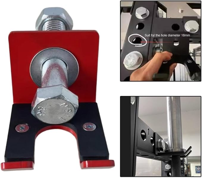 Yiju Barbell Holder Barbell Hanger for Power Rack for Curl Bar for 18mm Hole Fitness Equipment Accessory Garage Gym Bar Hanger