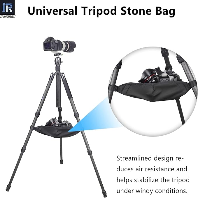 INNOREL TSB-40H Weight Bag Tripod Stone Video Sand Bag Waterproof SandBag for Universal Lightweight Travel Tripod Professional Camera Equipment Storage,Astrophotography Paintings,Load 33lb/15kg(Black)